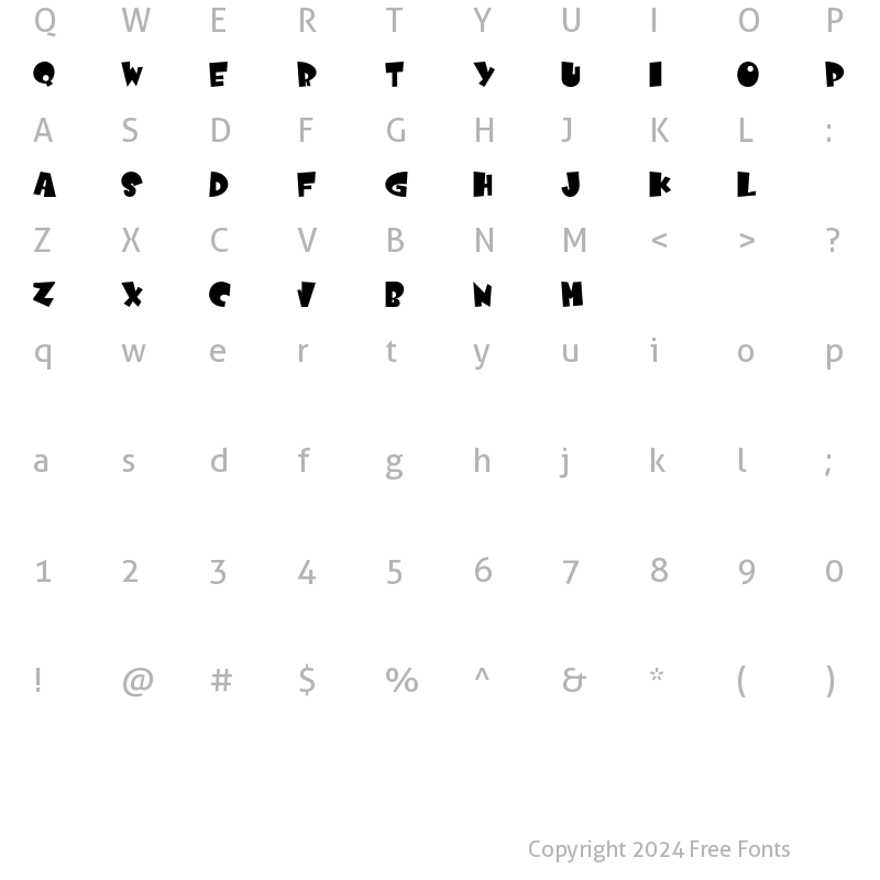 Character Map of Comicartoon Regular