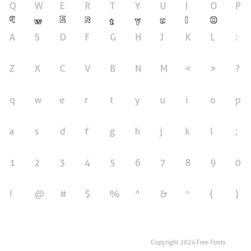 Character Map of Comicate Regular