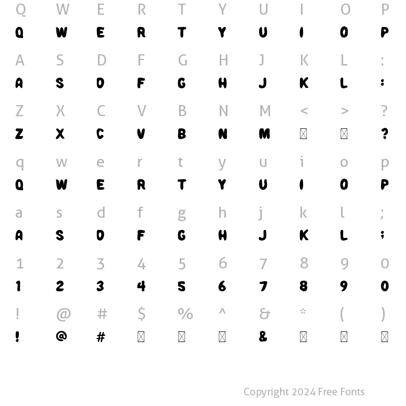 Character Map of ComicNext Regular