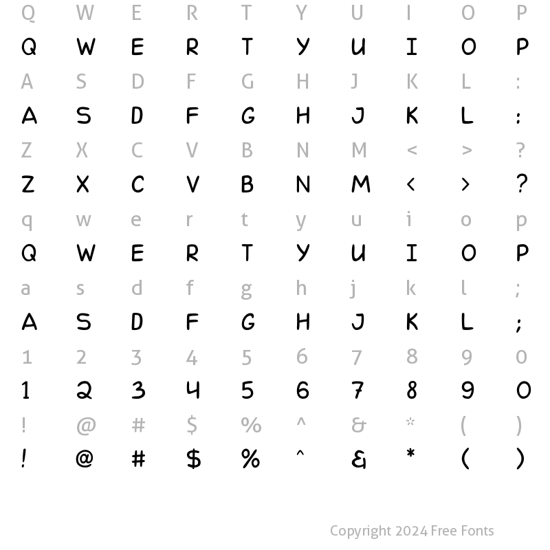 Character Map of Comicsman One Regular