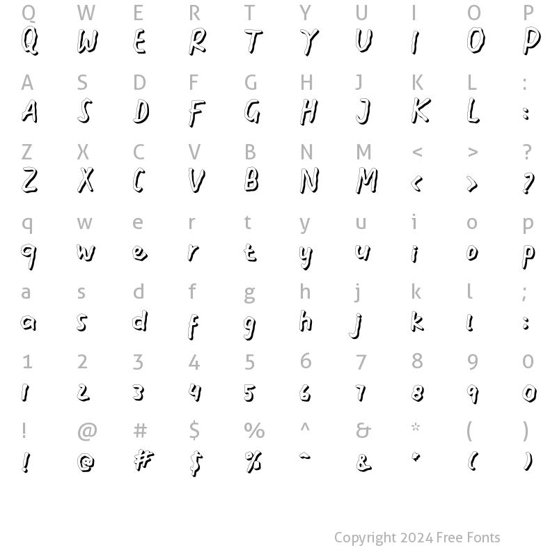 Character Map of Comicwave Semi-Bold