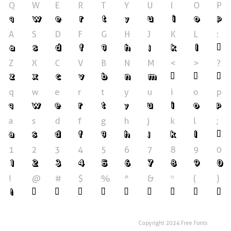 Character Map of Coming Soon! Regular