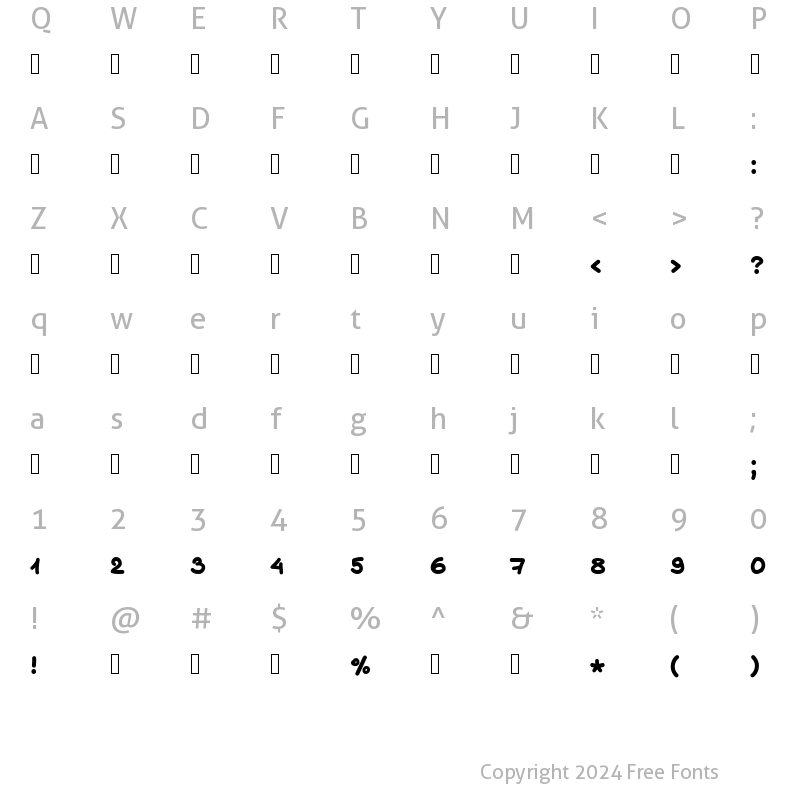 Character Map of Comix No2 CLM Bold