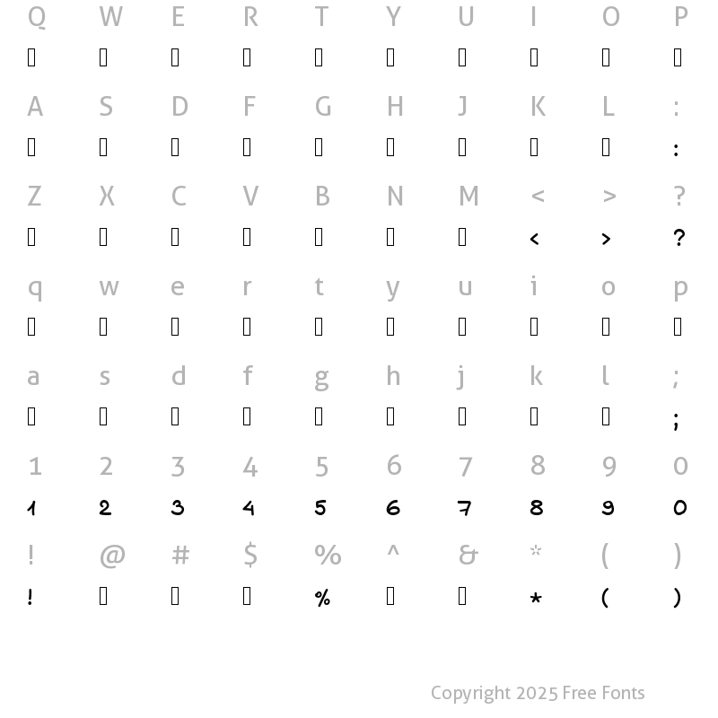 Character Map of Comix No2 CLM Medium