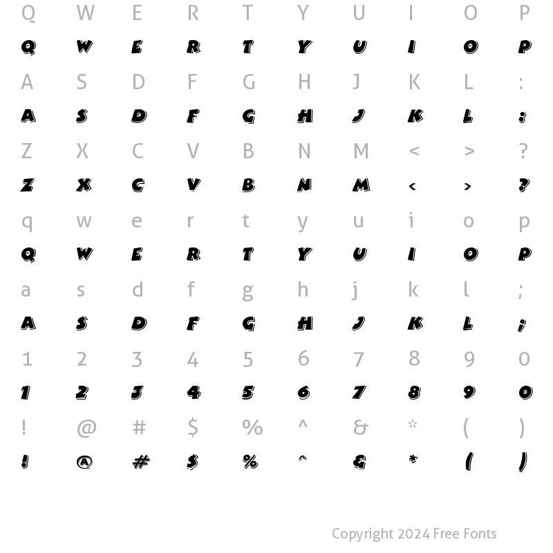 Character Map of ComixHighlight Regular