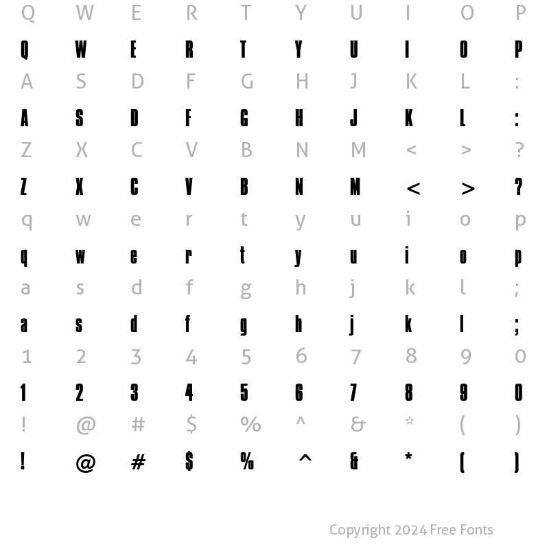 Character Map of Commador Heavy Normal