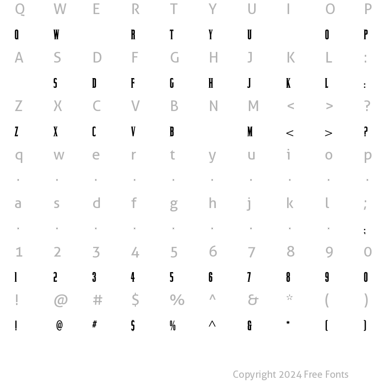 Character Map of CommanderBold Regular