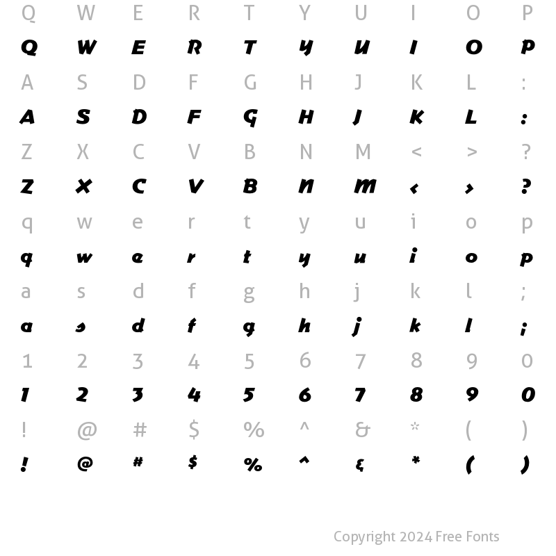 Character Map of Commerce Fat Regular