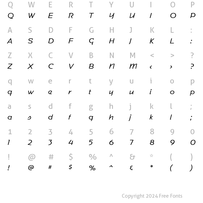 Character Map of Commerce FB Lean Regular