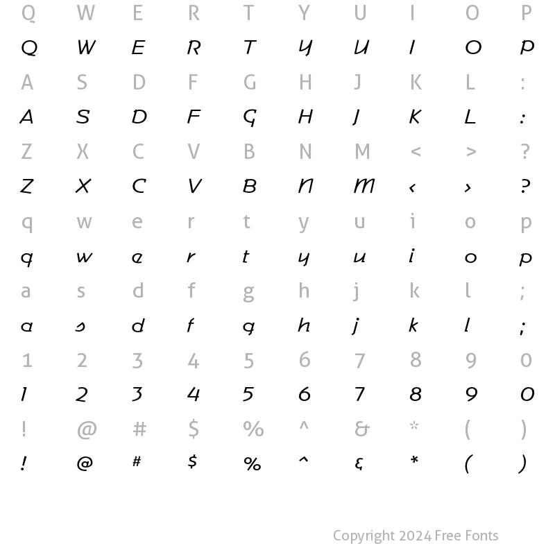 Character Map of Commerce Lean Regular