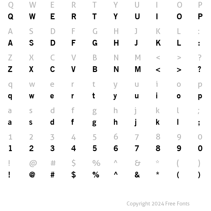 Character Map of Commerce SSi Semi Bold