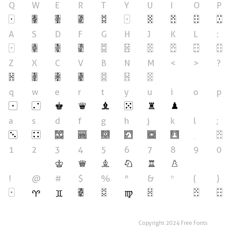 Character Map of Commercial Pi Two BQ Regular