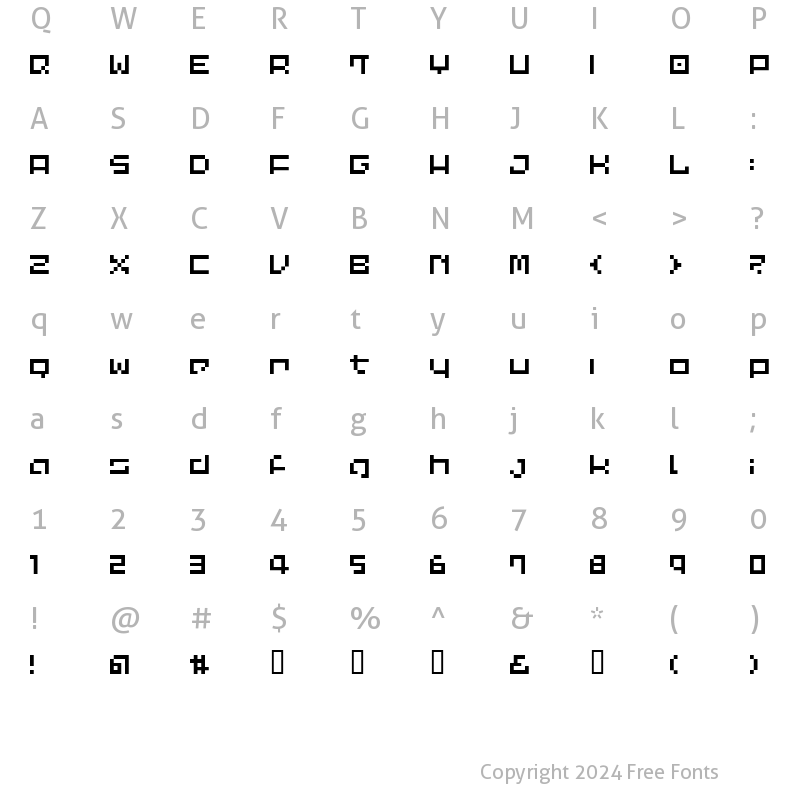 Character Map of Common Pixel Regular