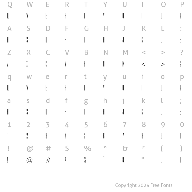 Character Map of Commonwealth Regular