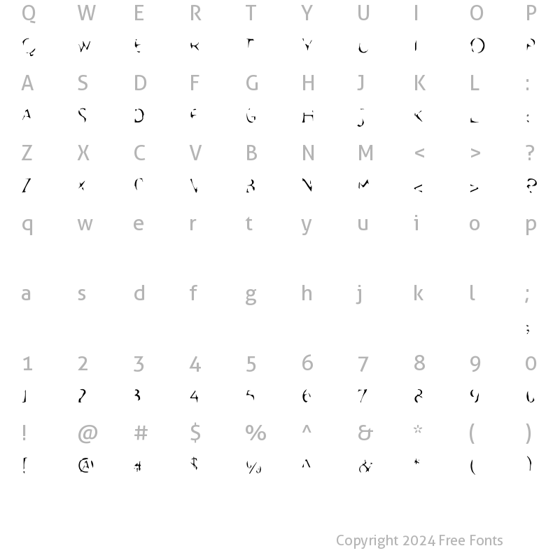 Character Map of Commonworld Regular