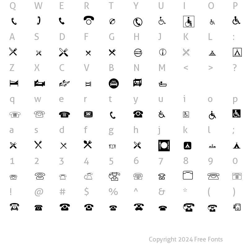 Character Map of Communications P01 Regular