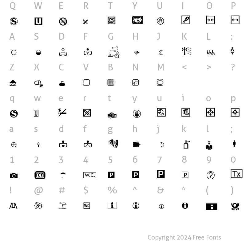 Character Map of Communications P04 Regular