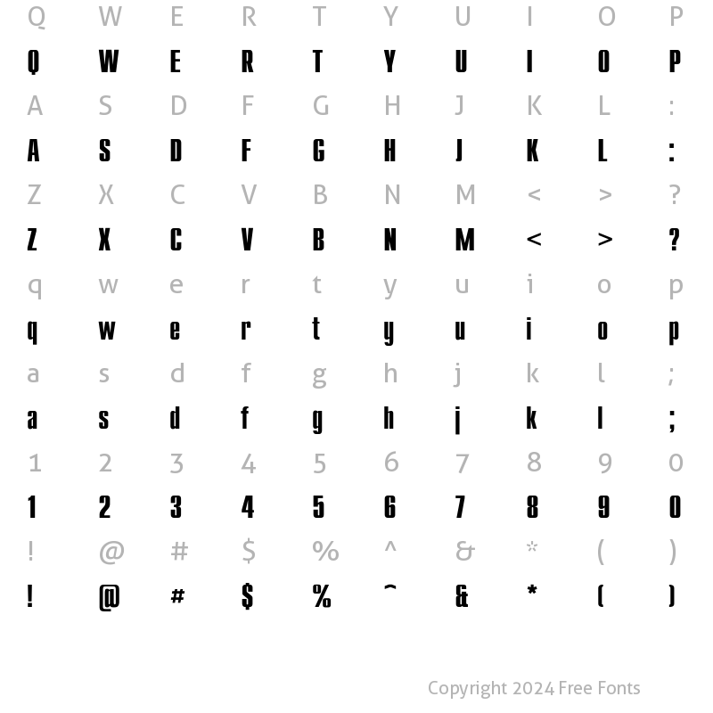 Character Map of Compact-Bold Regular