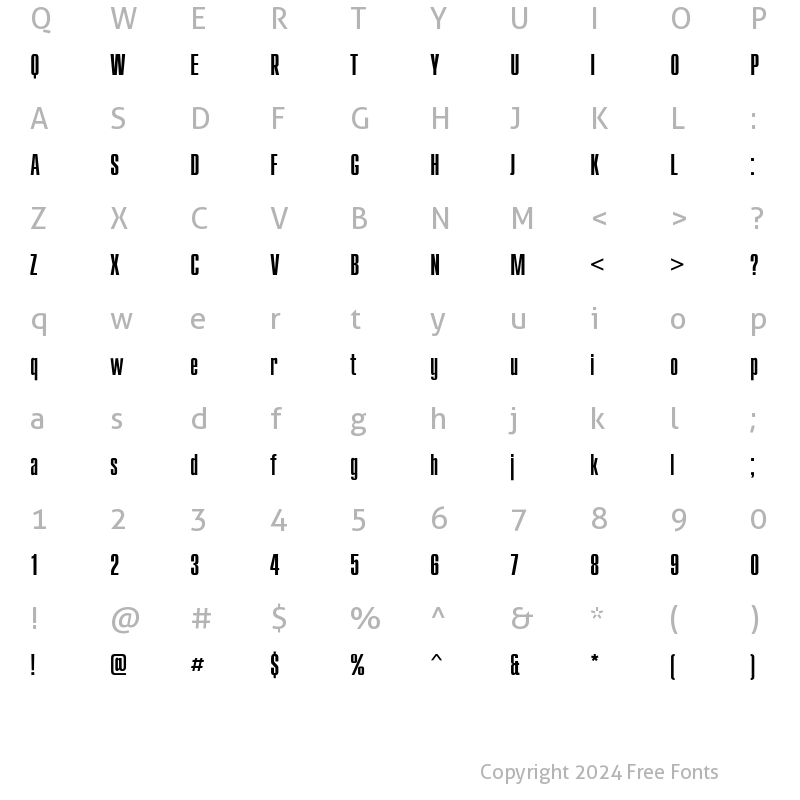 Character Map of Compact Regular