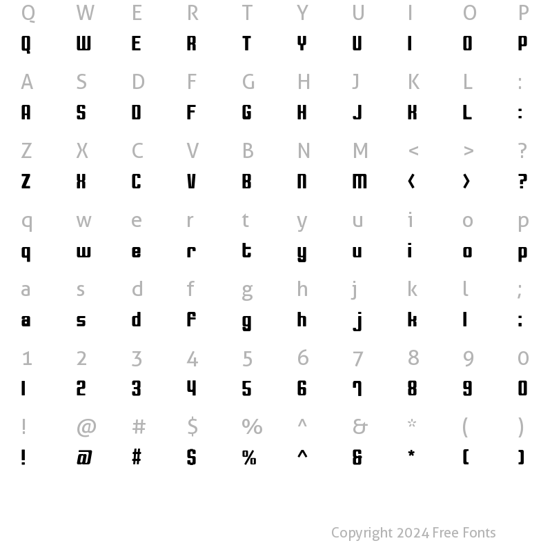 Character Map of Compact20 Regular