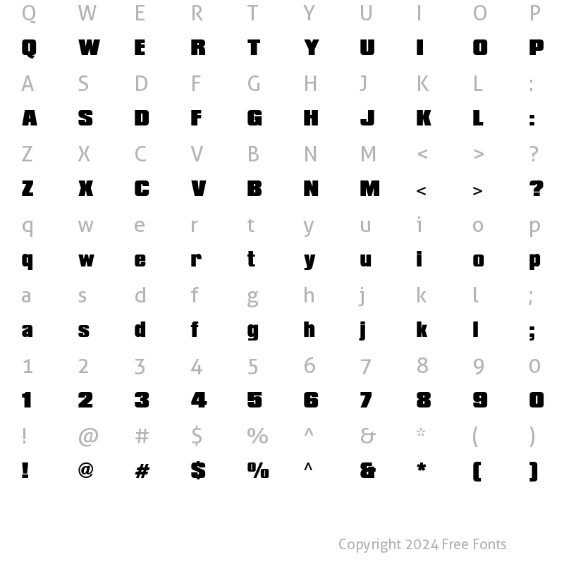 Character Map of Compacta ICG Black