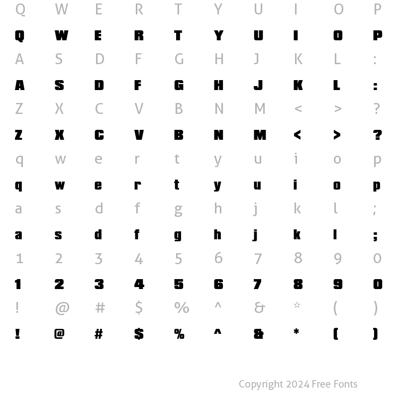 Character Map of CompactaPEEBla Regular