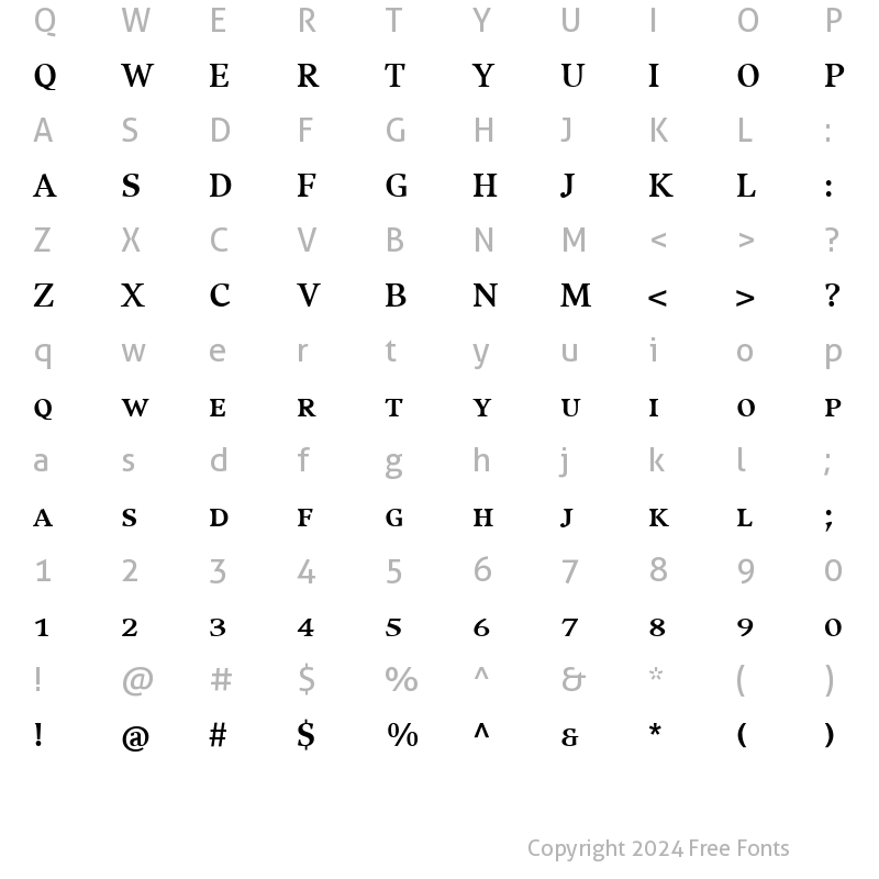 Character Map of CompatilExquisit LT Regular