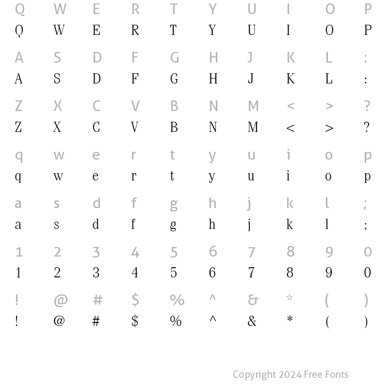 Character Map of Compendium Light SSi Light