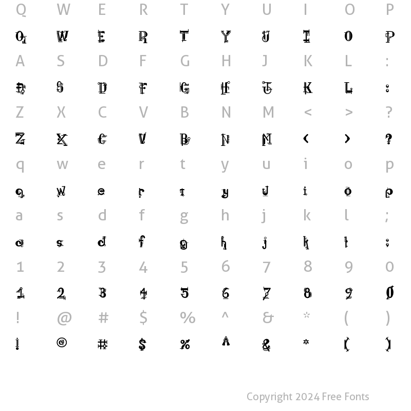 Character Map of ComplexRad Regular