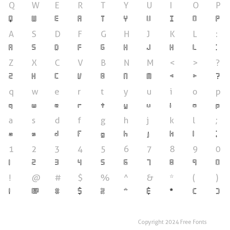 Character Map of Compliant Confuse 1o (BRK) Normal