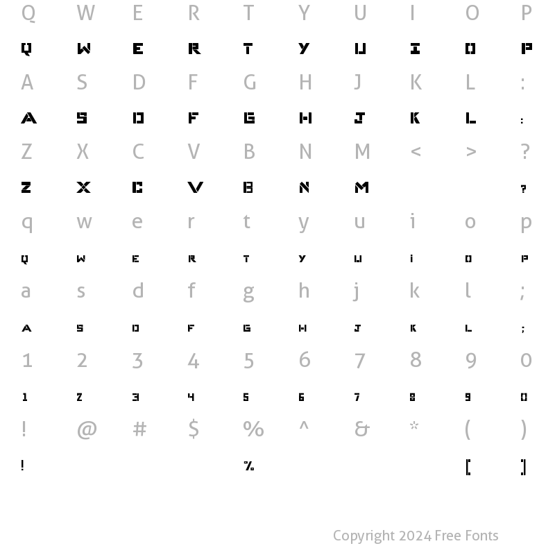 Character Map of Complice Bold