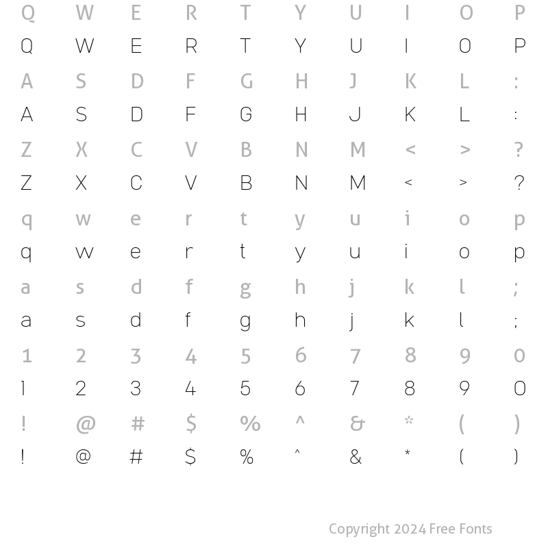 Character Map of Compose Extra Light