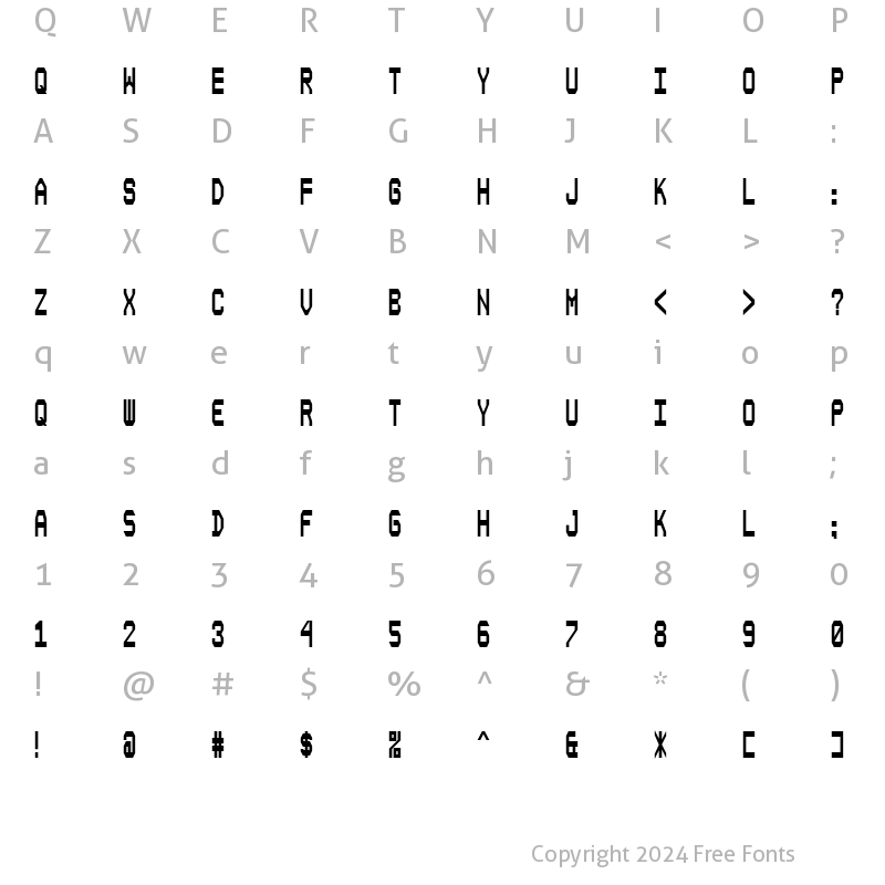 Character Map of Composite Bold