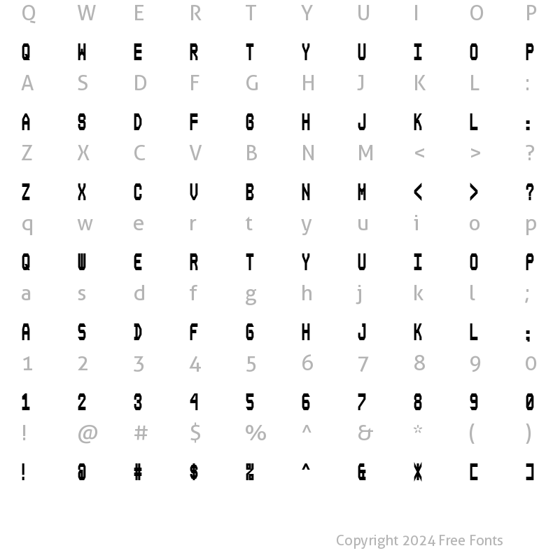 Character Map of Composite ExtraBold