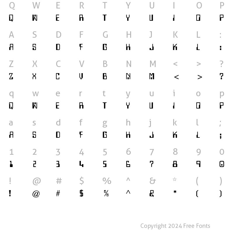 Character Map of Computer AT Regular