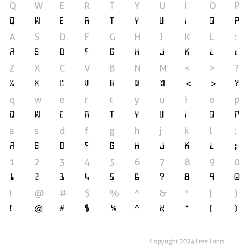 Character Map of Computer Regular