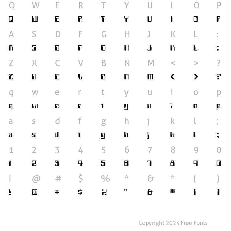 Character Map of Computerfont Regular