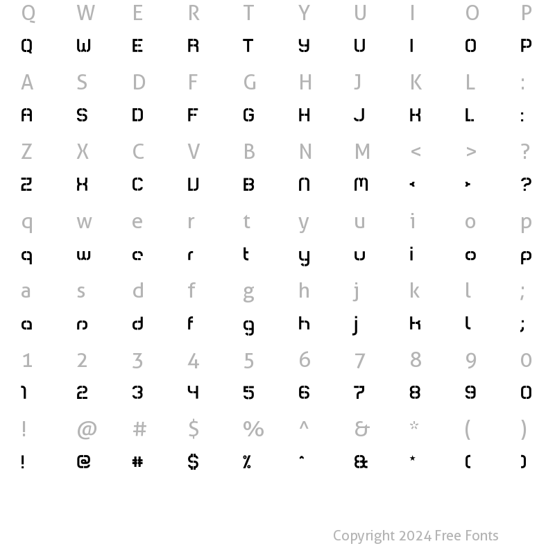 Character Map of Comsat Box Regular