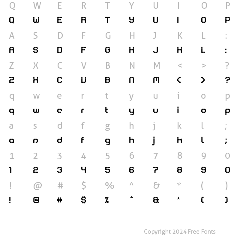 Character Map of Comsat Navy-Fat Regular