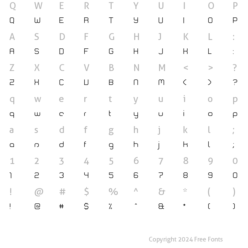 Character Map of Comsat Navy-Stealth Regular