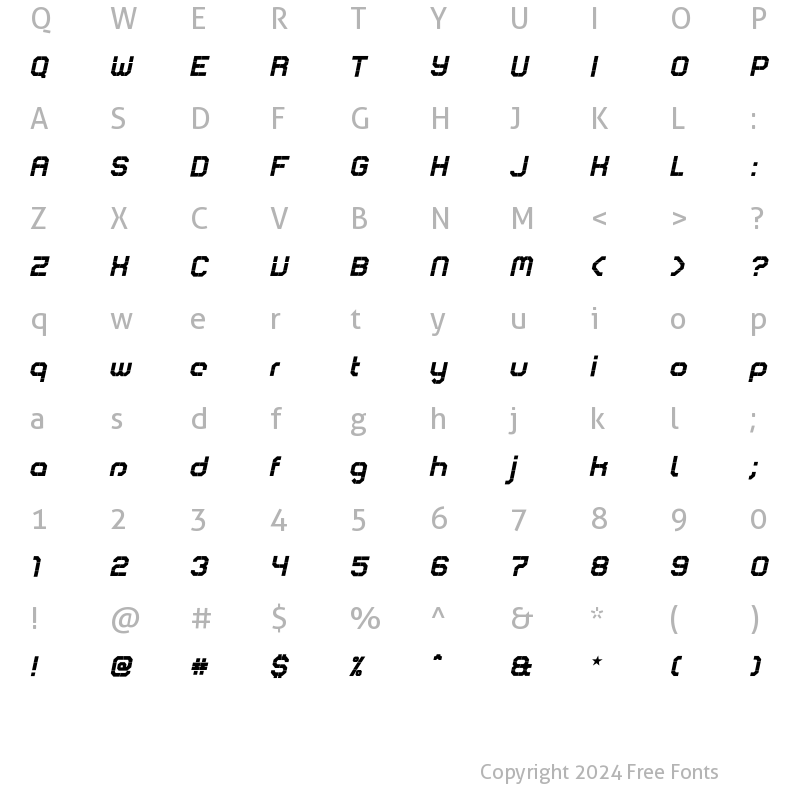 Character Map of Comsat Navy-Storm Regular