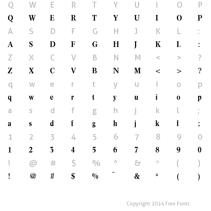 Character Map of ConceptCondensedMedium Regular