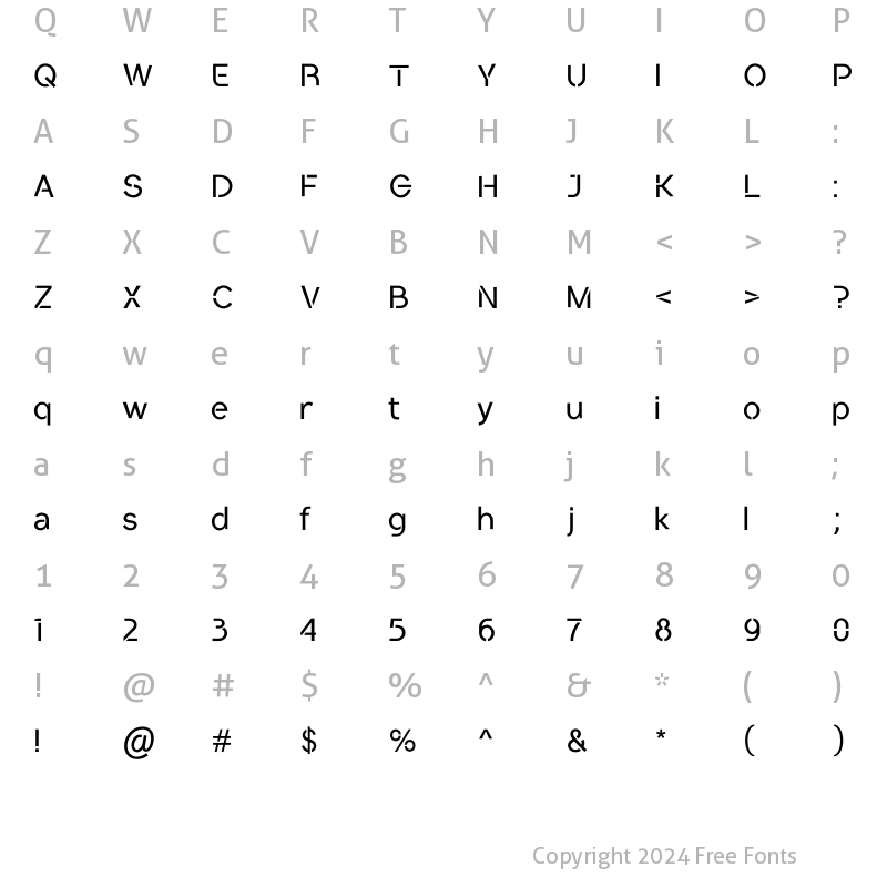 Character Map of Conceptual Progressive Stencil