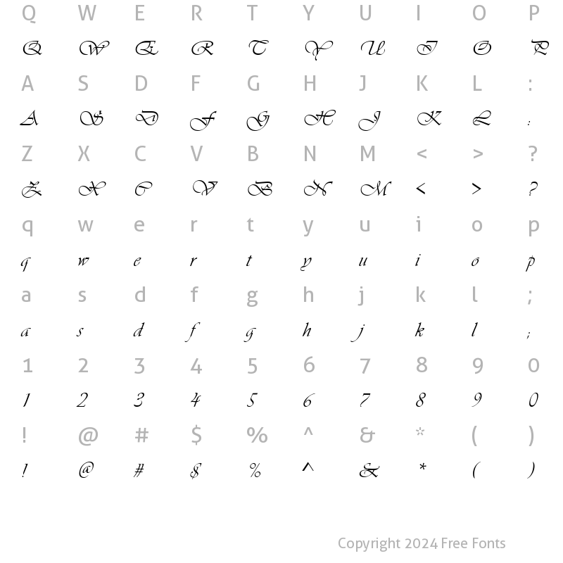 Character Map of Concerto Regular