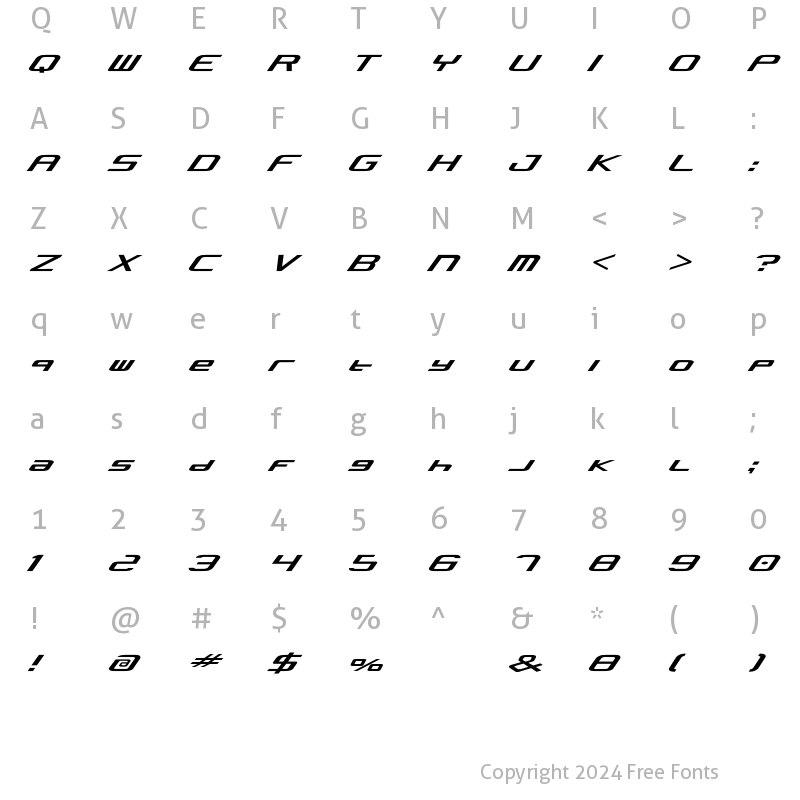 Character Map of Concielian Alpha Regular