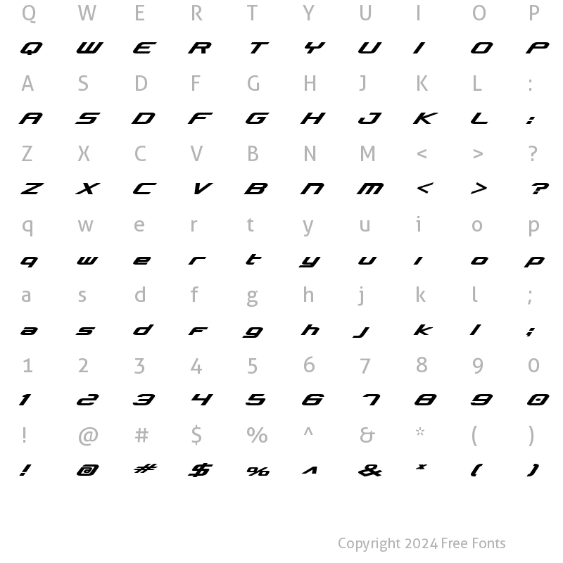 Character Map of Concielian Bold Bold