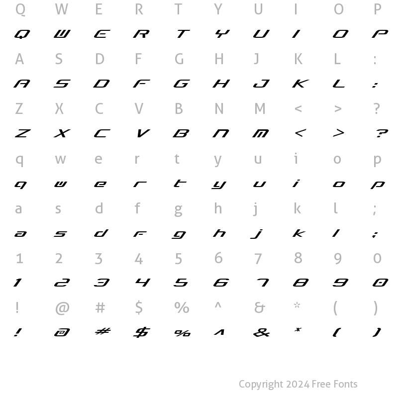 Character Map of Concielian Break Regular