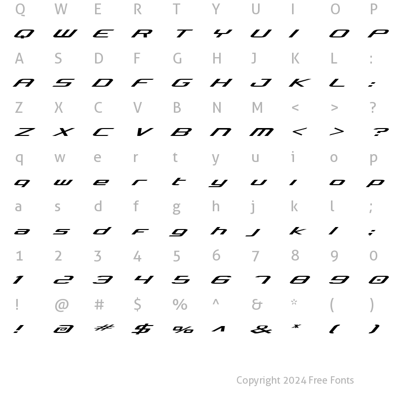 Character Map of Concielian Expanded Expanded