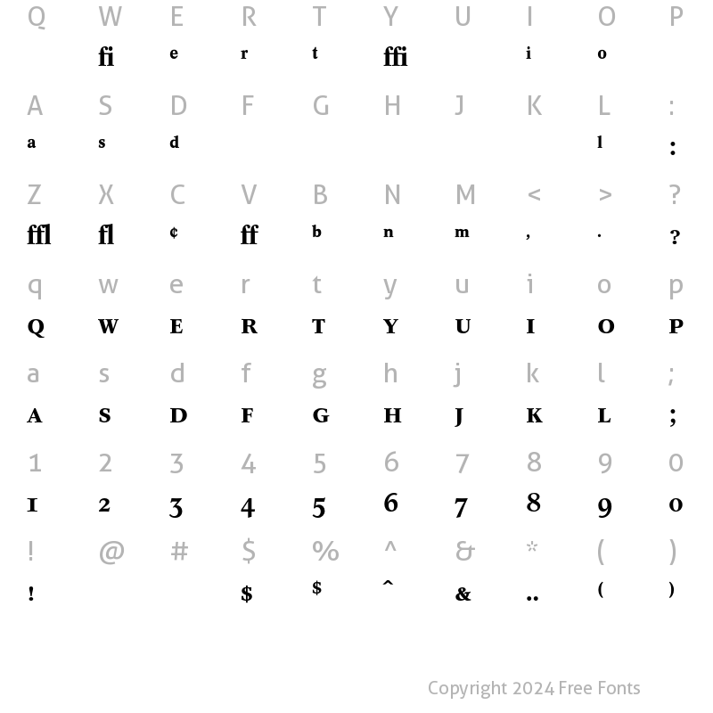 Character Map of Concorde BE Expert Medium