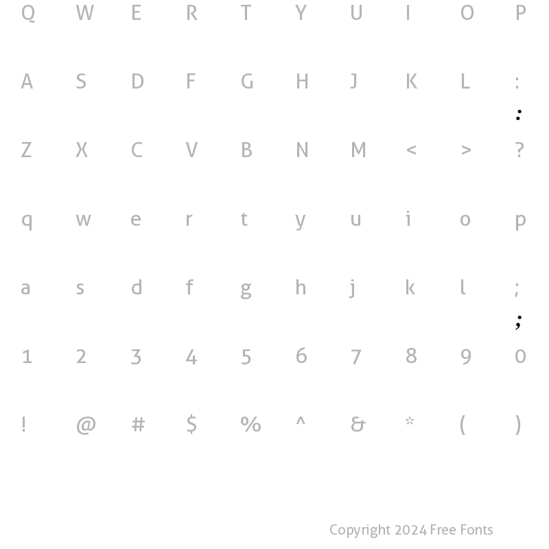 Character Map of Concorde BE ItalicBold